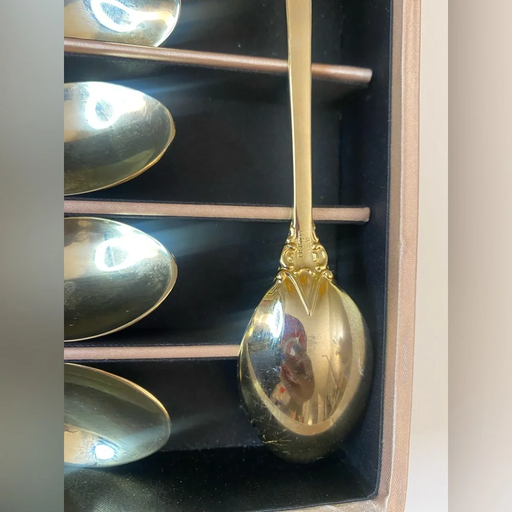 F.B. Rogers Golden French Rose gold electroplated flatware (7 pieces)